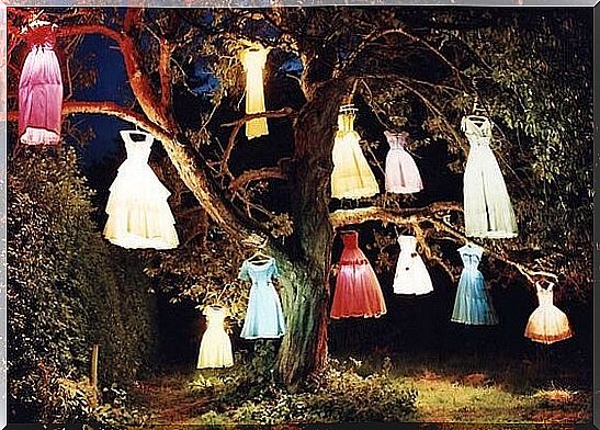 Tree that's full of different dresses