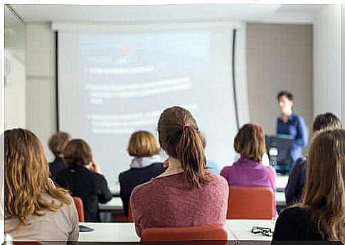 Students in a lecture hall