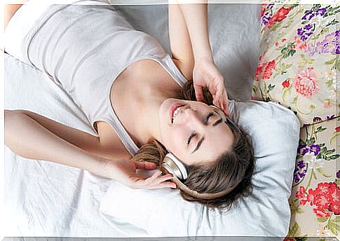 Girl Listening Music To Get Out Of Bed Easier