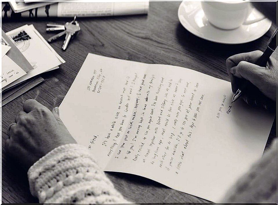 Woman writing a letter