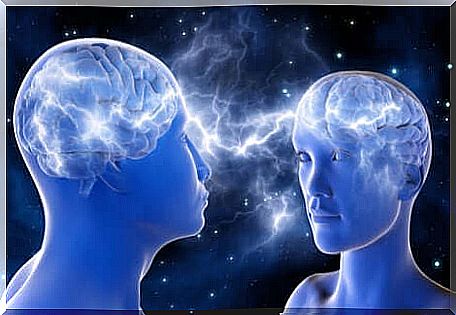 Two people connected through the brain